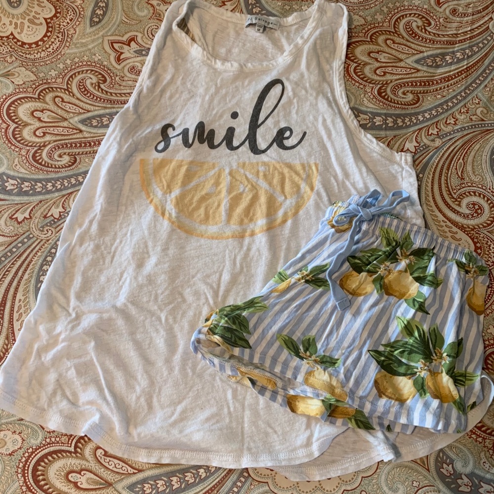PJ Salvage Lemons Tank and Shorts Pajamas